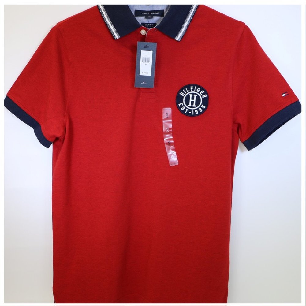 Tommy Hilfiger Red Short Sleeve Polo T-Shirt S